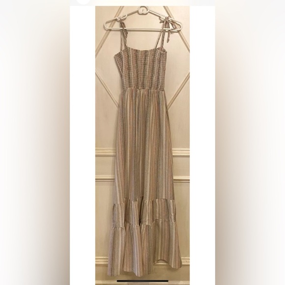 Peach Love Elegant Striped Maxi Dress - Picture 1 of 6